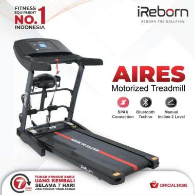 Treadmill Elektrik iReborn Aires Alat Fitness (Jabodetabek Bandung) - BLACK