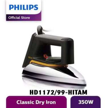 Setrika Philips Classic HD1173 / HD1172 Electric Dry Iron Tapak Anti Lengket HD1172/99-HITAM