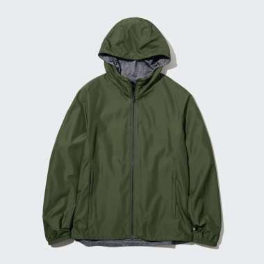 UNIQLO Jaket Reversible Parka Pria Reversibel Water Repellent Olive 3XL