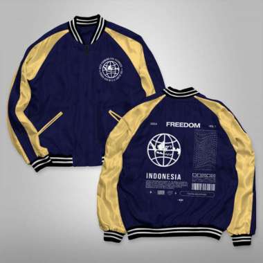 Fortklass Jaket Sukajan SPECIAL HUT RI 79 / JAKET FREEDOM Jaket Distro Unisex Premium Original NAVY 