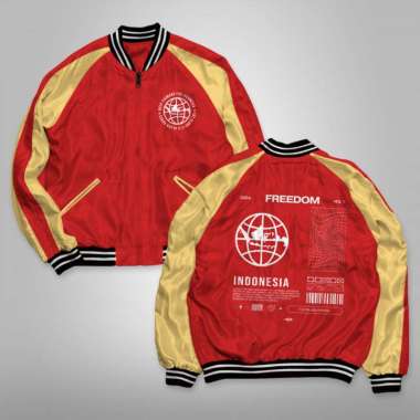Fortklass Jaket Sukajan SPECIAL HUT RI 79 / JAKET FREEDOM Jaket Distro Unisex Premium Original MERAH
