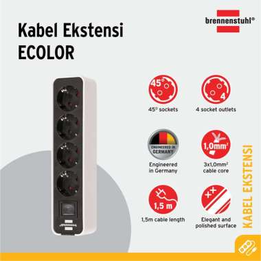 Brennenstuhl Stop Kontak - Ecolor [4 Lubang Socket]