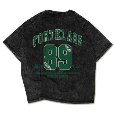 FortKlass Kaos Oversize Snow Wash SPORTY Kaos Oversize Washed Pria Lengan Pendek PUTIH M