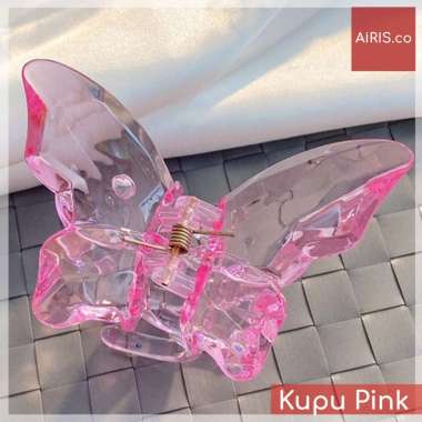 Jepit Rambut Kupu-kupu Kristal / Jedai Kupu-kupu KupuPink