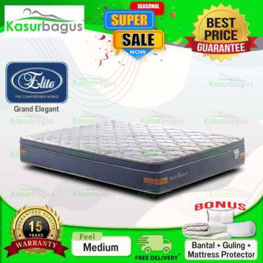 Elite Grand Elegant Kasur Springbed [Hanya Kasur/ Khusus Jabodetabek] 160 x 200 WHITE