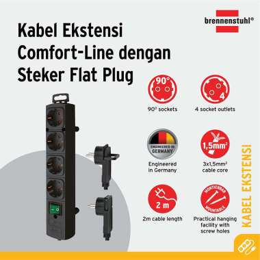 Brennenstuhl Comfort Line Stop Kontak [4 Lubang Socket]