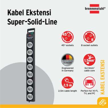 Brennenstuhl Colokan Listrik Stop Kontak - Super Solid [8 Socket]