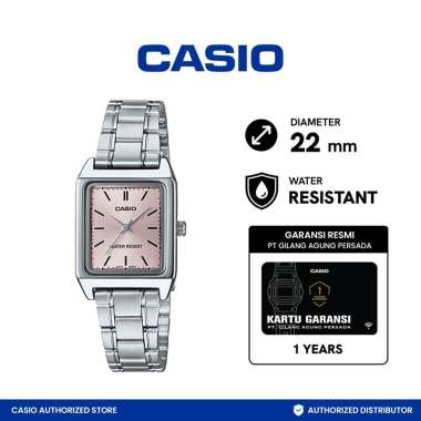 Jam Tangan Wanita Casio LTP-V007D-4EUDF Pink Dial Stainless Steel Strap -