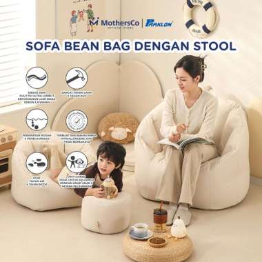 Parklon Sofa Anak dengan Stool | Cocok untuk Anak dan Orang Dewasa | Bean Bag Anak | Sofa Santai Ana