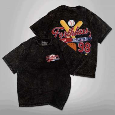 FortKlass Kaos Oversize Snow Wash RUGBY Kaos Oversize Washed Pria Lengan Pendek PUTIH S