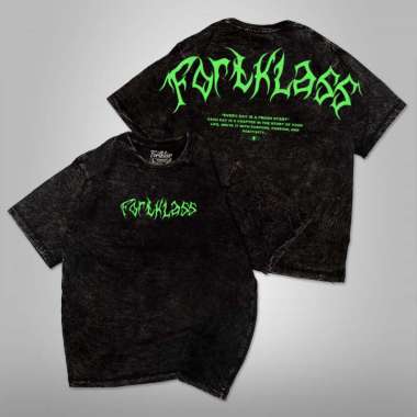 FortKlass Kaos Oversize Snow Wash NEON Kaos Oversize Washed Pria Lengan Pendek PUTIH L