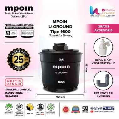 Tangki Air MPOIN 1600 Tanam Pendam Toren Tandon 1600 L Under Ground Hitam