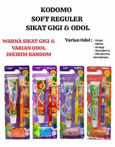 KODOMO REGULER ZIG ZAG 2 IN 1 PAKET ISI SIKAT GIGI & ODOL/sikat dan pasta gigi Reguler zigzag anak S