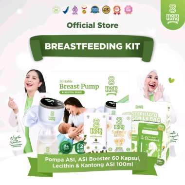 MOM UUNG SPECIAL BUND ASI BOOSTER & SUNFLOWER LECITHIN DENGAN POMPA ASI ELEKTRIK + KANTONG ASI / DUA