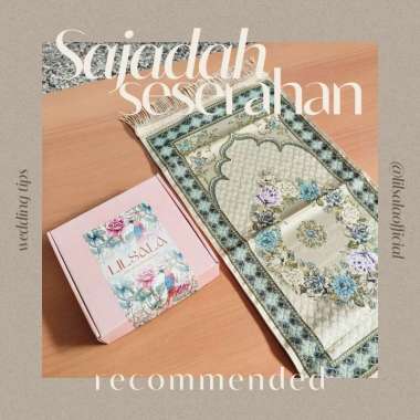 Sajadah Maliqa Dusty Pink Midi Motif Bordir Bunga Premium Seserahan Mahar Hadiah Wedding Pernikahan 