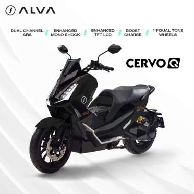 ALVA - ALVA CERVO Q Sepeda Motor Listrik 2 Baterai Black JABODETABEK