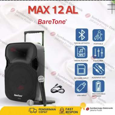 Baretone 12 AL 12AL 12 Inch Speaker Portable Meeting HITAM
