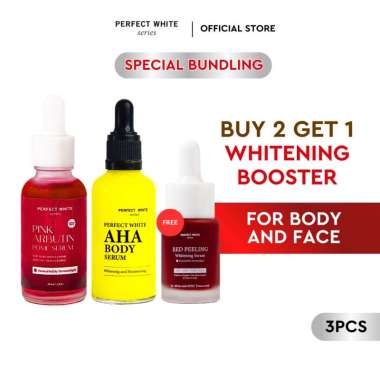 PERFECT WHITE AHA Body Serum 50ml + Pink Arbutin Pome Serum 30ml [Free Red Peeling 15ml]
