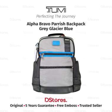 TUMI Tas Ransel Alpha Bravo Parrish Backpack - Grey Glacier Blue