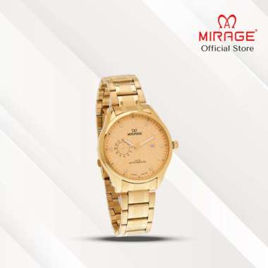 Mirage Jam Tangan Pria Analog 8802 M Gold Original Stainless Plat Hitam