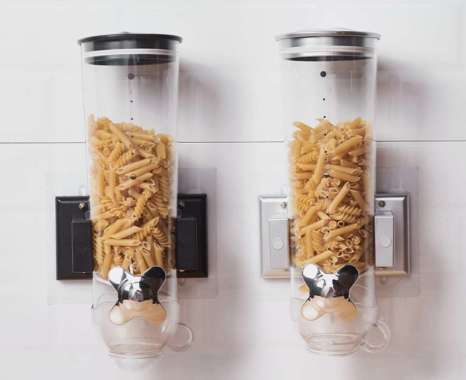 Single Wall Mounted Cereal Dispenser / Tempat Biji Kopi Gantung Tembok