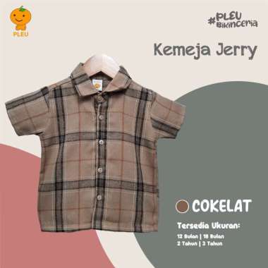 PLEU Kemeja Jerry | Baju Anak Laki-Laki Usia 1-3 Tahun 18 bulan Cokelat