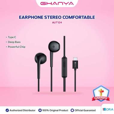 1HORA Earphone Headset AUT124 TYPE C In Ear Wired Earphone Kabel Stereo Type C