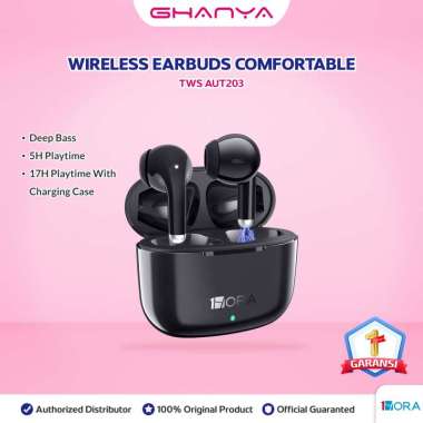 1HORA Earbuds TWS AUT203 Earphone True Wireless Sound Bluetooth 5.3 Wireless Charging Type C F25 Hea