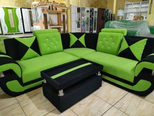 SOFA L MINIMALIS SUDUT GRATIS ONGKIR SERANG KOTA HIJAU BULUDRU