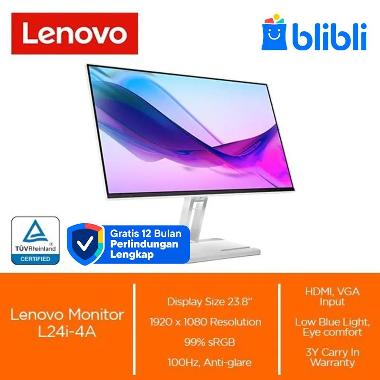 Lenovo Monitor L24i-4A IPS FHD 100Hz 1ms (MPRT) 4 Side Bezel-less 24-inch