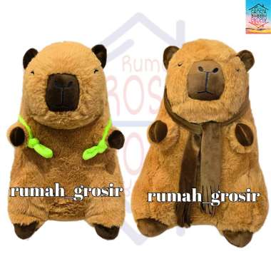 (Rumah Grosir) Boneka Capybara Capibara Marmut Chubby Lucu Imut Plush Mewah BONEKA CAPYBARA SYAL