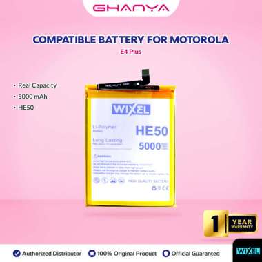 Baterai HE50 Motorola E4 Plus Moto E4+ Double Power Battery Dual Real Capacity HP Handphone Wixel