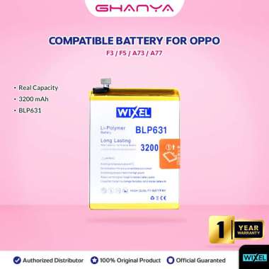Baterai Oppo F3 F5 Youth A73 A77 BLP631 Double Power Real Capacity Battery BLP 631 HP Handphone Wixe