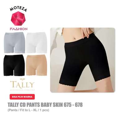 TALLY 675 ; 678 CD Celana Dalam Wanita Short Pants Wanita | Bahan Nilon Baby Skin | Fit to XL 675 Pu