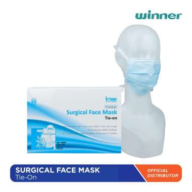 WINNER Face Mask Surgical Tie On 3 Ply Masker Tali Biru