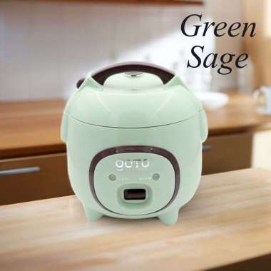 Goto Clayton Rice Cooker Penanak Nasi Magic Com Mini 0.8L Low Watt SAGE GREEN