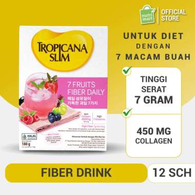 Tropicana Slim 7 Fruits Fiber Daily 12 Sachet– Minuman Serat dengan Kolagen