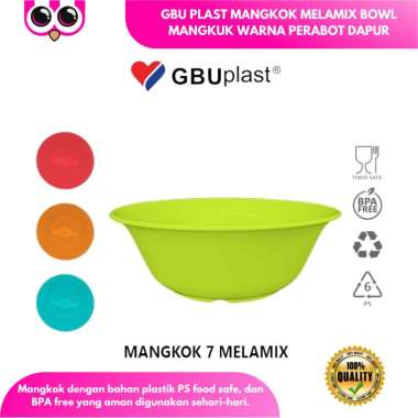 GBU PLAST MANGKOK MELAMIX BOWL MANGKUK WARNA PERABOT DAPUR