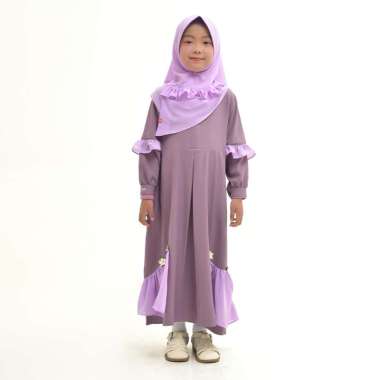 Rabbani - Setelan Gamis Anak Bani Batuta Khimar Amanda Exclusive 9-10 tahun 54M Sage green