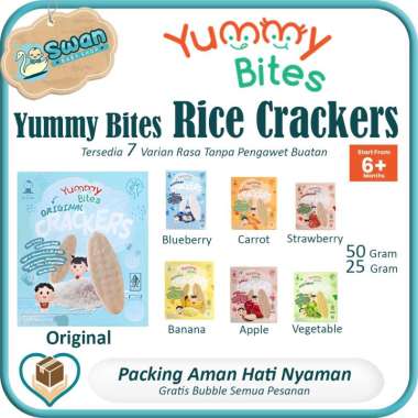 Yummy Bites Rice Crackers / Snack Baby / Cemilan bayi Blueberry 25gr