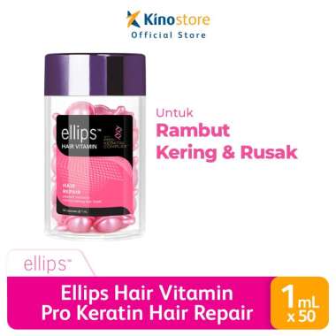 ELLIPS Hair Vitamin Jar (Isi 50 Butir) | Vitamin Rambut PRO HAIR REPAIR PINK