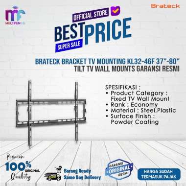 Brateck Bracket TV Mounting KL32-46F 37"-80" Tilt TV Wall Mounts Garansi Resmi