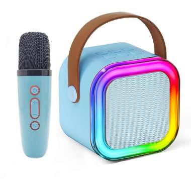 Colorful karaoke sound system speaker bluetooth dilengkapi dengan 2 buah mic atau 1 buah mic K12 - M