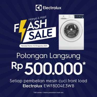 [Trade-in] Electrolux Mesin Cuci Front Loading 8kg - 1000rpm - Low Watt - QuickCycle - AddClothes - 
