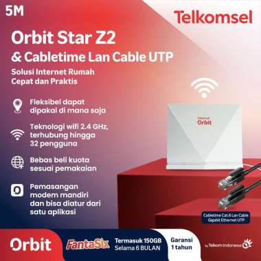 Telkomsel Orbit Star G1 Bundling Cabletime Lan Cable Cat 6 UTP 5M