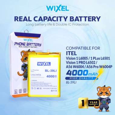 WIXEL Baterai BL-39LI BL39LI Itel Vision 1 L6005 / Vision 1 Pro L6502 / Vision 2 L6503 Real Capacity