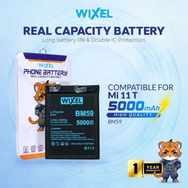 WIXEL Baterai BM59 Compatible For Mi 11T Mi11T Real Capacity Batre Batrai Battery Double Power Dual