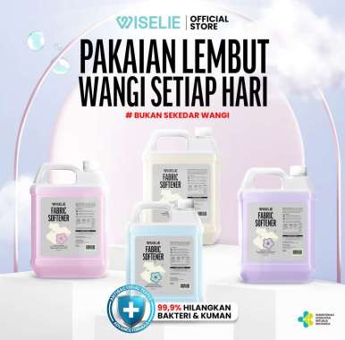 Wiselie Softener Pewangi Pakaian 4 Aroma Dilengkapi Antibacterial Pakaian Harum dan Tidak Mudah Kusu
