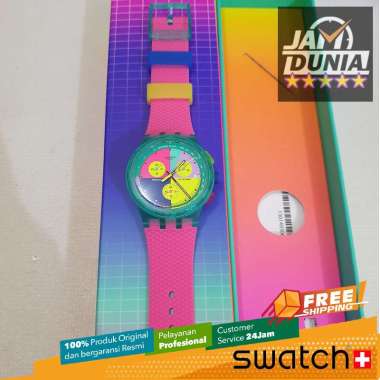 JAM SWATCH ORIGINAL - JAM TANGAN SWATCH SUSG408 SWATCH SUSG 408 NEON FLASH ARROW JAM TANGAN PRIA WAN