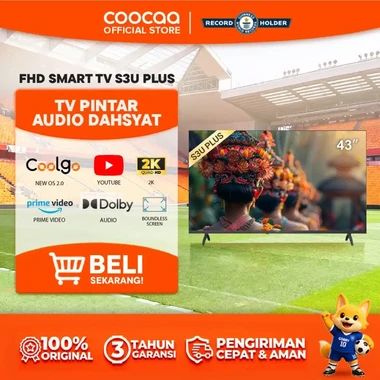 [NEW]COOCAA 43 inch - Coolita 3.0 - Smart TV - Youtube/ Prime Video - Dolby Audio (COOCAA 43S3U Plus)
